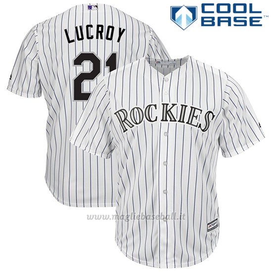 Maglia Baseball Uomo Colorado 21 Onathan Lucroy Biancoplayer Cool Base